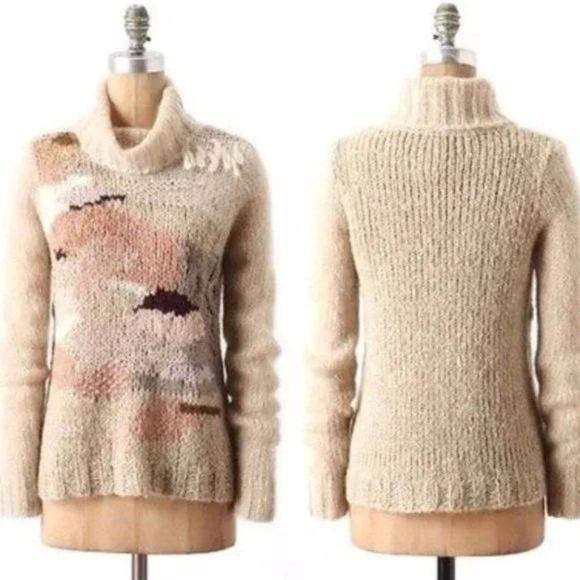 Anthropologie Sweaters - Far Away From Close Anthropologie Impasto Abstract Knit Pullover Sweater Size S